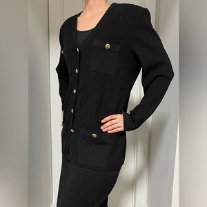 St. John Basics Black sweater & Skirt Set